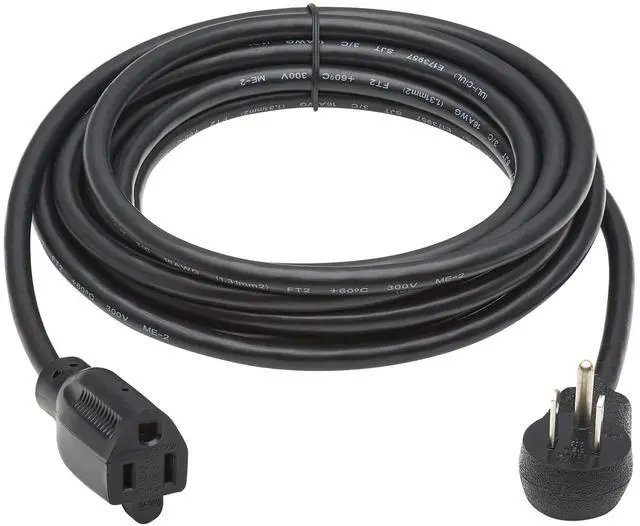 Alt view image 12 of 14 - Tripp Lite 15ft Power Extension Cord Right-Angle NEMA 5-15P to NEMA 5-15R