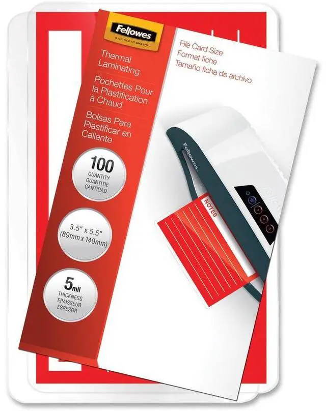 Alt view image 12 of 14 - Fellowes Thermal Pouches Index Card 100/Pack 52017