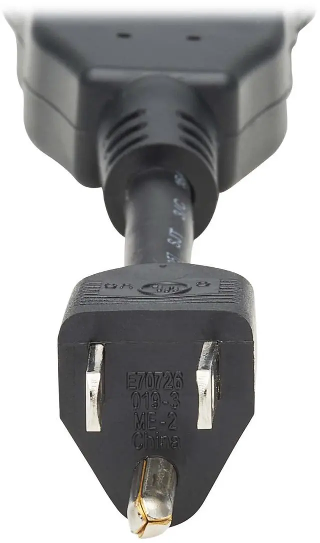 Alt view image 9 of 11 - Tripp Lite 1ft Extension Cord Y Splitter NEMA 5-15P to 2x NEMA 5-15R Black