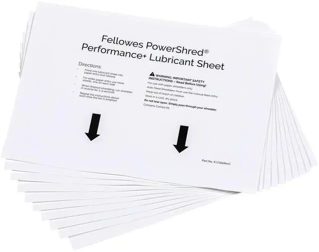 Alt view image 3 of 14 - Powershred Performance+ Lubricant Sheets 8.5 x 6 10/Pack 4015501
