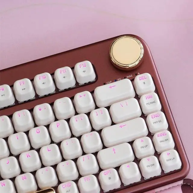 Alt view image 19 of 20 - AZIO IZO Wireless Bluetooth Mechanical Keyboard Baroque Rose