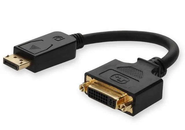 Alt view image 12 of 19 - DisplayPort 1.2 Male to DVI-I (29 pin) Female Black Active Adapter For Resolution Up to 1920x1200 (WUXGA)
