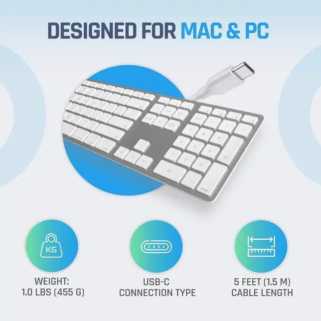 Alt view image 6 of 7 - Matias Matias USB-C Keyboard For Mac Silver