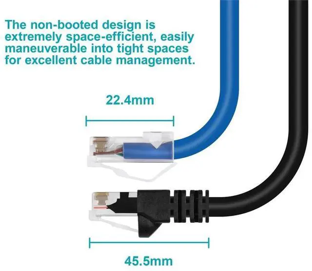 Alt view image 11 of 12 - Monoprice Cat6A Patch Cable - 25 Feet - Blue | 26AWG, 10G, Bare Copper conductor, Gold Plated Copper Connector, RJ45, Non-booted Ethernet Cable
