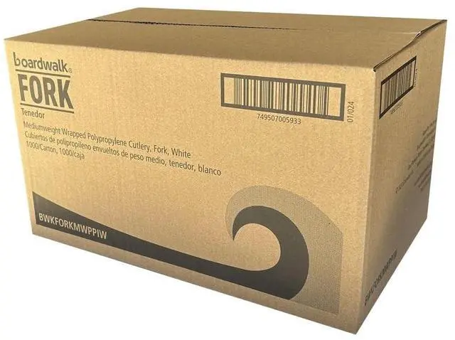 Alt view image 5 of 5 - Mediumweight Wrapped Polypropylene Cutlery Fork 5.51" Plastic White 1000/Carton BWKFORKMWPPIW