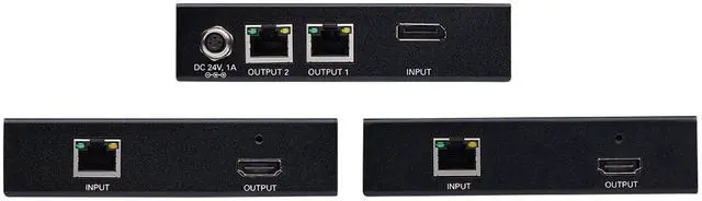 Alt view image 9 of 11 - Tripp Lite B127-002-D2H 12 ft. Displayport To HDMI Over Cat6 Kit, DP Transmitter & Two HDMI Receivers, 4K - 60Hz, TAA, Black