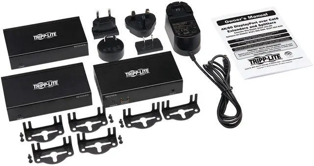 Alt view image 11 of 11 - Tripp Lite B127-002-D2H 12 ft. Displayport To HDMI Over Cat6 Kit, DP Transmitter & Two HDMI Receivers, 4K - 60Hz, TAA, Black