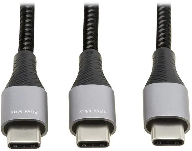 Alt view image 4 of 8 - Tripp Lite 6ft USB-C Charging Cable/Splitter M/2xM 100W PD U420P2X6100W