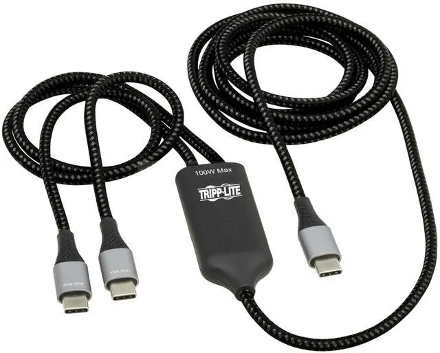 Alt view image 8 of 8 - Tripp Lite 6ft USB-C Charging Cable/Splitter M/2xM 100W PD U420P2X6100W