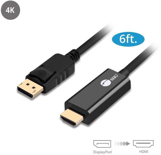 Alt view image 15 of 20 - siig displayport 1.2 to hdmi 1.4 passive cable 4k @30hz - dp to hdmi male to male adapter cable - hdcp - 6 feet