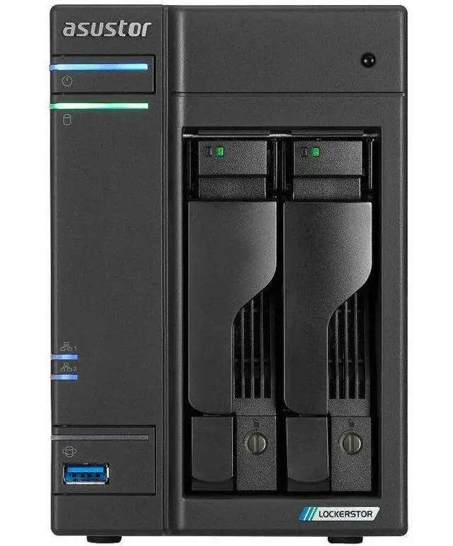 Alt view image 15 of 15 - Asustor Lockerstor 2 Gen 2 AS6702T 2 Bay NAS, Quad-Core 2.0GHz CPU, Dual 2.5GbE Ports, 4GB RAM DDR4, Four M.2 SSD Slots (Diskless)