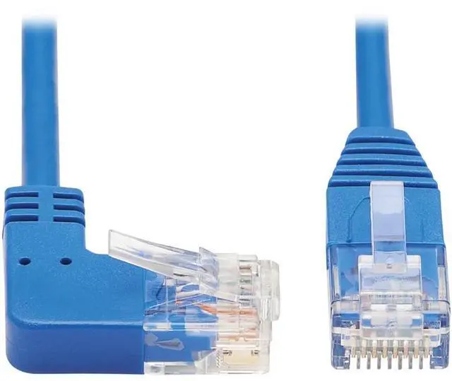 Alt view image 5 of 14 - TRIPP LITE N204-S10-BL-RA 10 ft. Cat 6 Blue Right-Angle Gigabit Molded Slim UTP Ethernet Cable (RJ45 Right-Angle M to RJ45 M)
