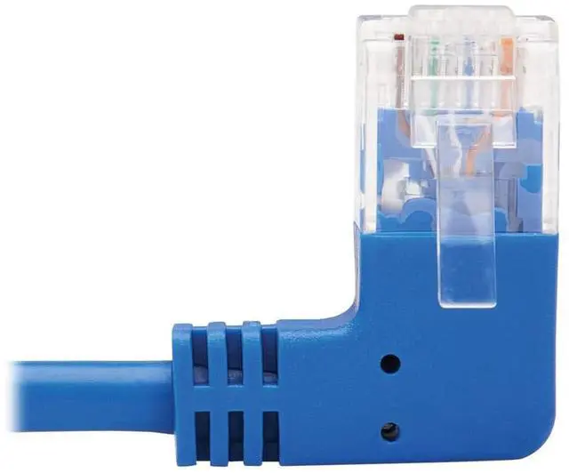 Alt view image 8 of 14 - TRIPP LITE N204-S10-BL-RA 10 ft. Cat 6 Blue Right-Angle Gigabit Molded Slim UTP Ethernet Cable (RJ45 Right-Angle M to RJ45 M)
