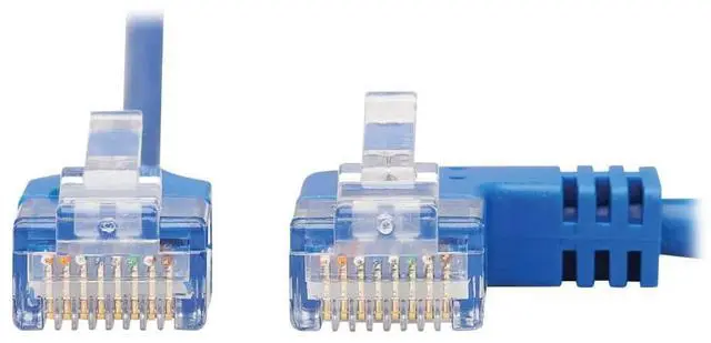 Alt view image 9 of 14 - TRIPP LITE N204-S10-BL-RA 10 ft. Cat 6 Blue Right-Angle Gigabit Molded Slim UTP Ethernet Cable (RJ45 Right-Angle M to RJ45 M)