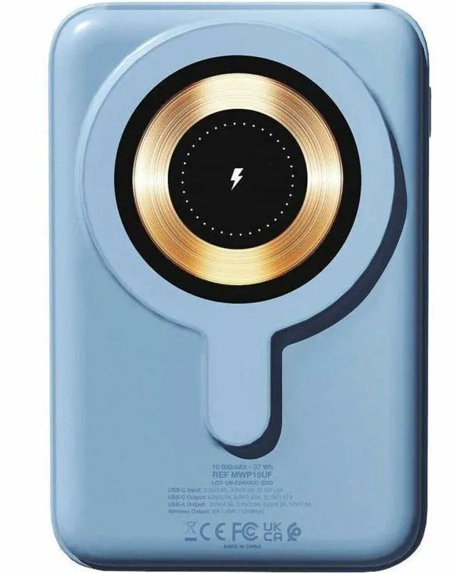 Alt view image 2 of 3 - Urban Factory Magnee 10000 mAh Power Bank - For Smartphone - 10000 mAh - 4.50 A, 3 A, 2.22 A, 1.67 A, 2 A, 1.50 A - USB Type-C Connector - 2 x USB - Allure Blue