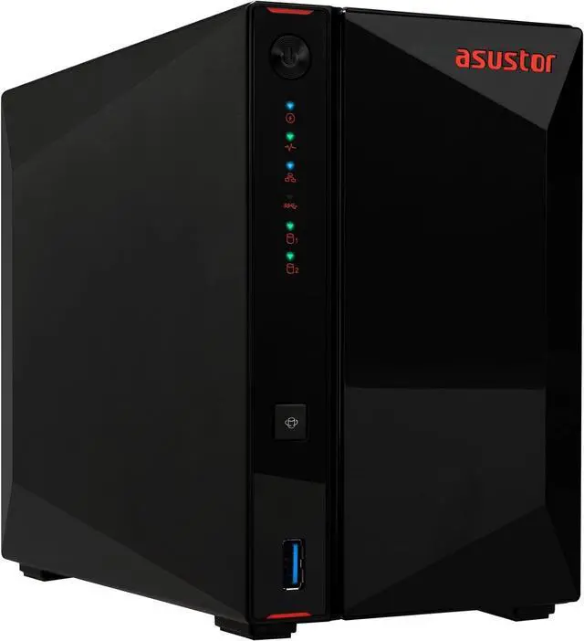 Alt view image 6 of 10 - Asustor Nimbustor 2 Gen2 AS5402T 2 Bay NAS, Quad-Core 2.0GHz CPU, Dual 2.5GbE Ports, 4GB DDR4, Four M.2 SSD Slots (Diskless)