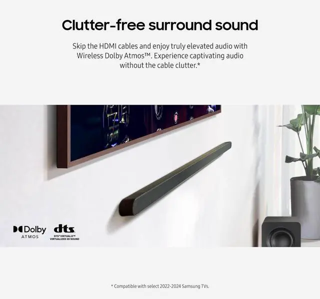 Alt view image 6 of 8 - SAMSUNG S800D 3.1.2ch Soundbar w/Wireless Dolby Atmos Audio, Ultra Slim Design, Q-Symphony, SpaceFit Sound Pro, Adaptive Sound, Game Mode Pro with Alexa Built-in, HW-S800D/ZA