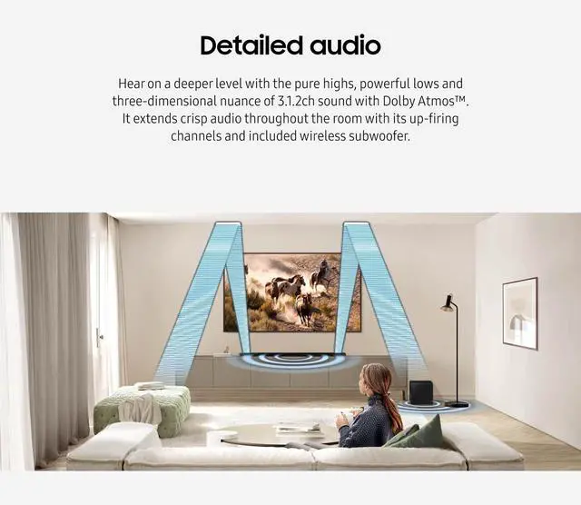 Alt view image 7 of 8 - SAMSUNG S800D 3.1.2ch Soundbar w/Wireless Dolby Atmos Audio, Ultra Slim Design, Q-Symphony, SpaceFit Sound Pro, Adaptive Sound, Game Mode Pro with Alexa Built-in, HW-S800D/ZA