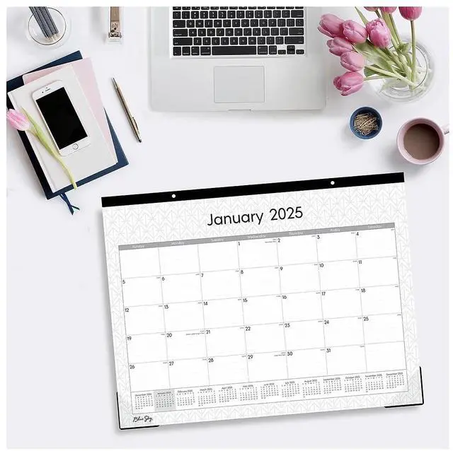 Alt view image 6 of 6 - Blue Sky Classic Red Desk Pad 22 x 17 2026 111294