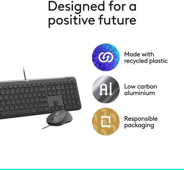 Alt view image 6 of 7 - Logitech Signature Slim Wired Combo MK625 Optical Wired Mouse Graphite