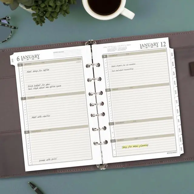 Alt view image 2 of 5 - AT-A-GLANCE® 2026 Weekly Monthly Planner Refill, Loose-Leaf, Desk Size, 5 1/2" x 8 1/2"
