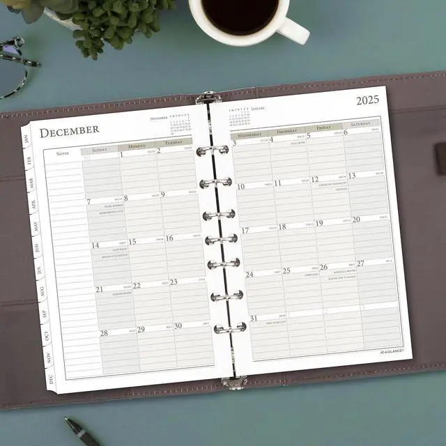 Alt view image 3 of 5 - AT-A-GLANCE® 2026 Weekly Monthly Planner Refill, Loose-Leaf, Desk Size, 5 1/2" x 8 1/2"