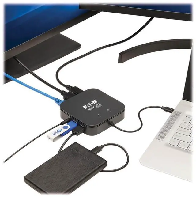 Alt view image 18 of 18 - Tripp Lite MTB3-DOCK-04 Docking Station - for Notebook - 60 W - USB Type C - 4 x USB Ports - Network (RJ-45) - HDMI - DisplayPort - Thunderbolt - Wired