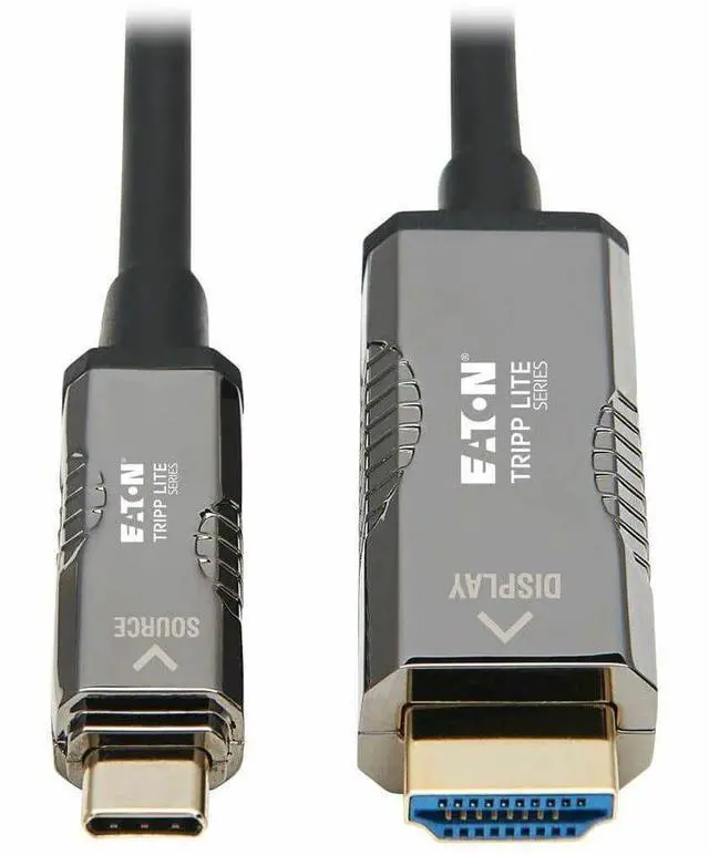 Alt view image 9 of 18 - Tripp Lite USB-C to HDMI Fiber Active Optical Cable, 4K Video @ 60HZ (4:2:2), UHD, HDR, CL3 Rated, Black, 2.2 HDCP, 33 Feet / 10 Meters (U444F3-10M-H4K6)