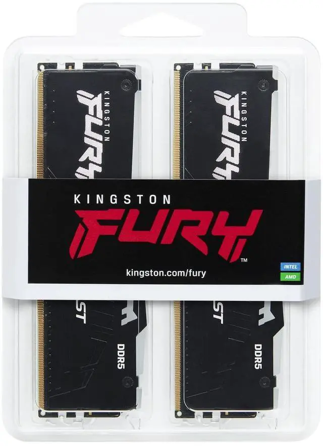 Alt view image 5 of 6 - Kingston FURY Beast RAM Module - 64 GB (2 x 32GB) - DDR5-5200/PC5-41600 DDR5 SDRAM - 5200 MHz Single-rank Memory - CL40 - 1.25 V - On-die ECC - 288-pin - DIMM - Lifetime Warranty