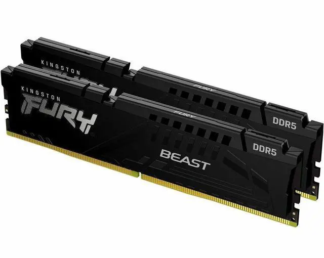 Alt view image 6 of 12 - Kingston FURY Beast RAM Module - For Motherboard - 64 GB (2 x 32GB) - DDR5-5200/PC5-41600 DDR5 SDRAM - 5200 MHz Single-rank Memory - CL40 - 1.25 V - Non-ECC - Unbuffered - 288-pin - DIMM - Lifetime Wa