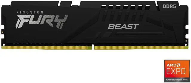Alt view image 4 of 7 - Kingston FURY Beast RAM Module - 32 GB - DDR5-6000/PC5-48000 DDR5 SDRAM - 6000 MHz Single-rank Memory - CL36 - 1.35 V - On-die ECC - 288-pin - DIMM - Lifetime Warranty
