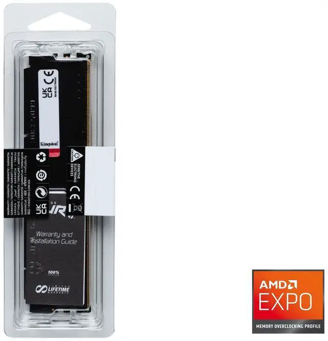 Alt view image 7 of 7 - Kingston FURY Beast RAM Module - 32 GB - DDR5-6000/PC5-48000 DDR5 SDRAM - 6000 MHz Single-rank Memory - CL36 - 1.35 V - On-die ECC - 288-pin - DIMM - Lifetime Warranty