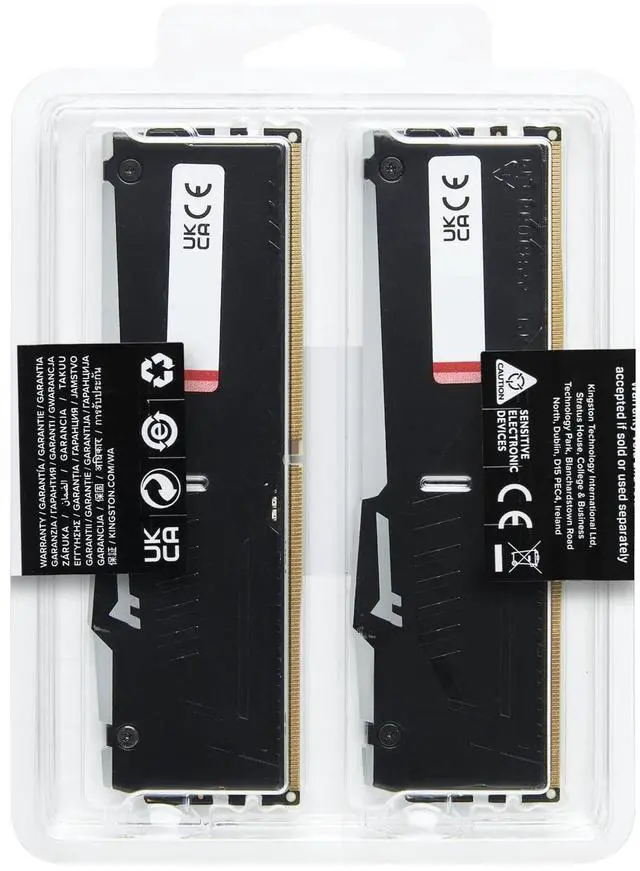 Alt view image 6 of 6 - Kingston FURY Beast RAM Module - 64 GB (2 x 32GB) - DDR5-5200/PC5-41600 DDR5 SDRAM - 5200 MHz Single-rank Memory - CL40 - 1.25 V - On-die ECC - 288-pin - DIMM - Lifetime Warranty