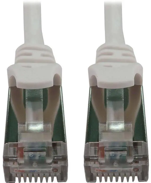Alt view image 9 of 12 - Tripp Lite Cat6a 10G Snagless Shielded Slim STP Ethernet Cable (RJ45 M/M), PoE, White, 15 ft. (4.6 m) - 15 ft Category 6a Network Cable for Network Device, Server, Switch, Router, Hub, Printer, Comput