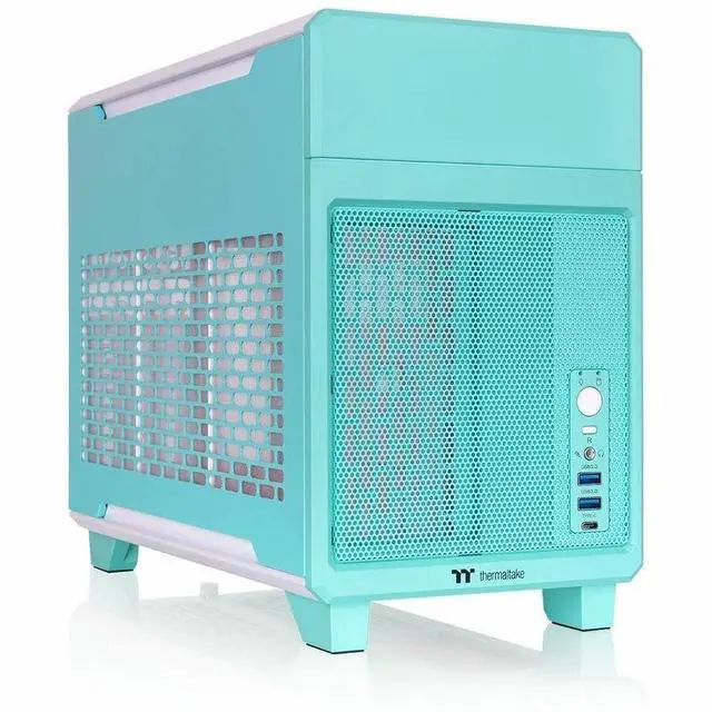 Alt view image 13 of 18 - Thermaltake TR100 SFF Chassis; mITX Support; 18.9 Liters; PCIe 4.0 Riser Cable Included; 360mm GPU Clearance; 280mm Radiator Support; Removable PCIe Bracket; Mint Strawberry; CA-11A-00SLNN-00