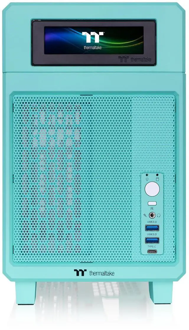 Alt view image 14 of 18 - Thermaltake TR100 SFF Chassis; mITX Support; 18.9 Liters; PCIe 4.0 Riser Cable Included; 360mm GPU Clearance; 280mm Radiator Support; Removable PCIe Bracket; Mint Strawberry; CA-11A-00SLNN-00