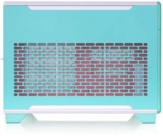 Alt view image 17 of 18 - Thermaltake TR100 SFF Chassis; mITX Support; 18.9 Liters; PCIe 4.0 Riser Cable Included; 360mm GPU Clearance; 280mm Radiator Support; Removable PCIe Bracket; Mint Strawberry; CA-11A-00SLNN-00