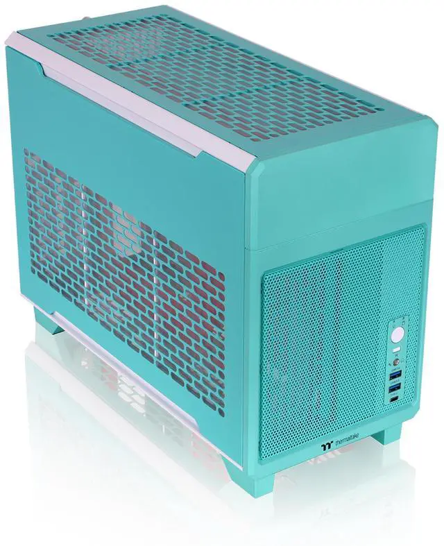 Alt view image 18 of 18 - Thermaltake TR100 SFF Chassis; mITX Support; 18.9 Liters; PCIe 4.0 Riser Cable Included; 360mm GPU Clearance; 280mm Radiator Support; Removable PCIe Bracket; Mint Strawberry; CA-11A-00SLNN-00