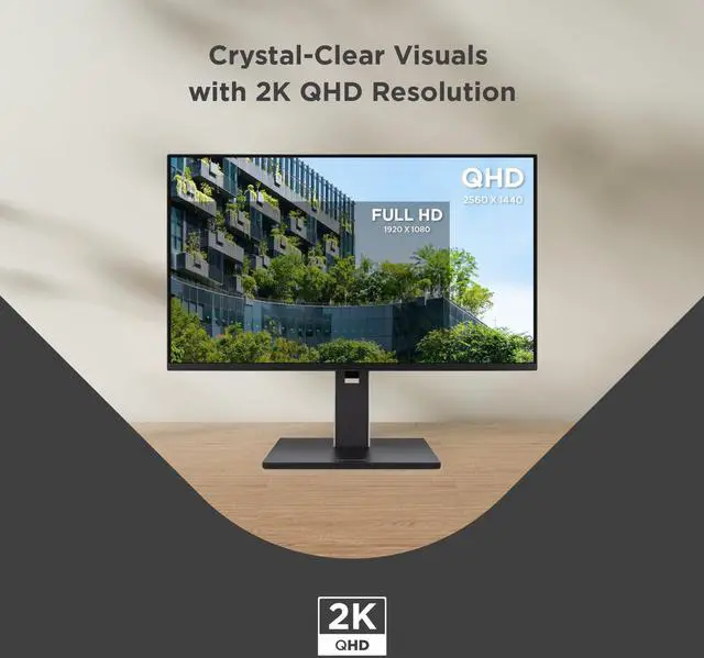 Alt view image 18 of 20 - ViewSonic VG2752-2K 27" IPS 1440p Ergonomic Monitor with Tilt, Swivel, Pivot, Height Adjust, 100Hz, USB Hub, HDMI, DisplayPort, and 65W USB-C Inputs