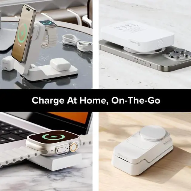 Alt view image 2 of 7 - ALOGIC MATRIX ULTIMATE 3-IN-1 WIRELESS CHARGER WITH 5,000MAH MAGSAFE POWER BANK,