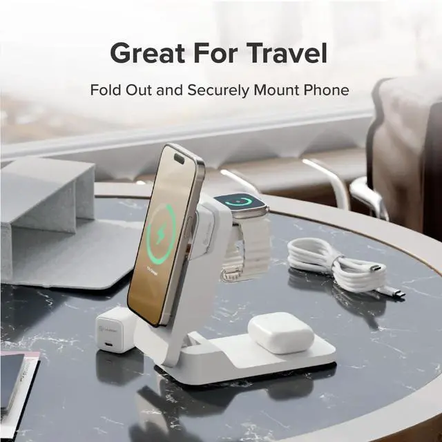 Alt view image 3 of 7 - ALOGIC MATRIX ULTIMATE 3-IN-1 WIRELESS CHARGER WITH 5,000MAH MAGSAFE POWER BANK,