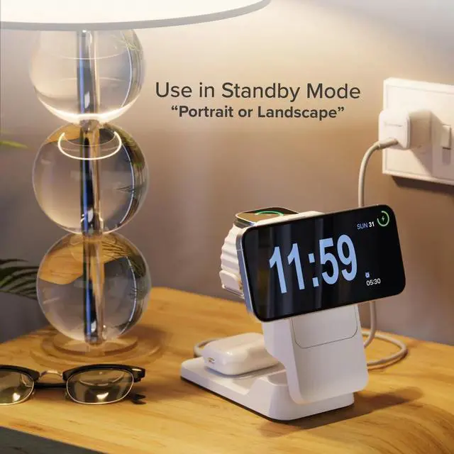 Alt view image 7 of 7 - ALOGIC MATRIX ULTIMATE 3-IN-1 WIRELESS CHARGER WITH 5,000MAH MAGSAFE POWER BANK,