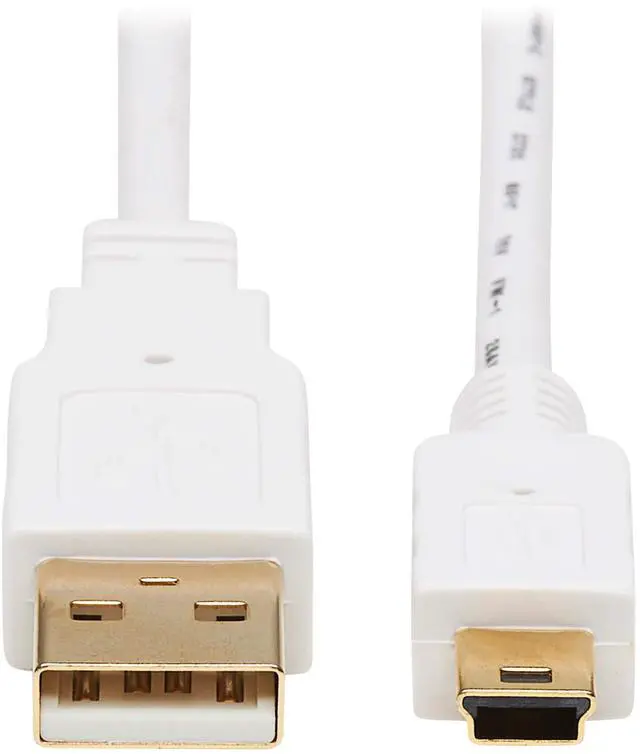 Alt view image 14 of 14 - Tripp Lite U030AB-003-WH 3 ft. White Safe-IT USB-A to USB Mini-B Antibacterial Cable (M/M), USB 2.0, White, 3-ft. (0.91 m)