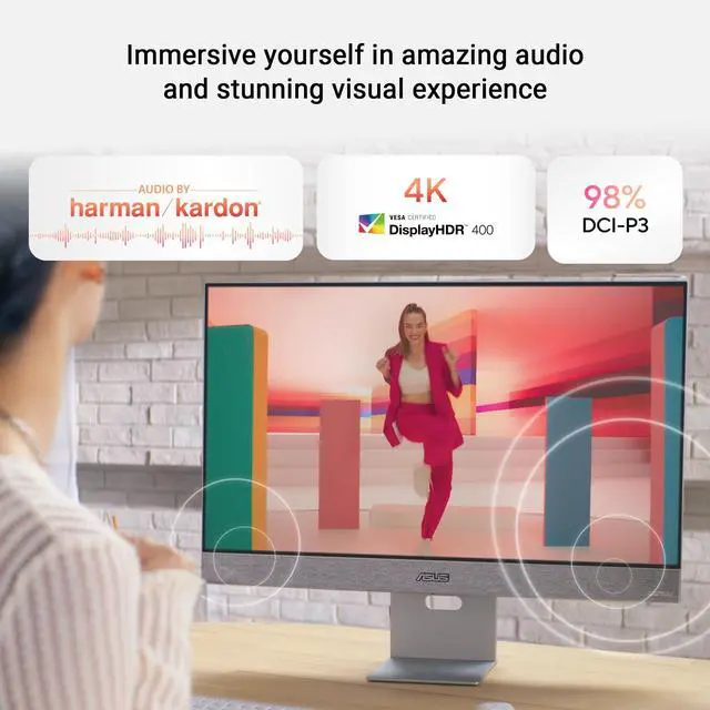 Alt view image 11 of 15 - Asus ZenScreen MS32UC 32" Class 4K UHD Smart LED Monitor - 16:9 - Silver - 31.5" Viewable - In-plane Switching (IPS) Technology - LED Backlight - 3840 x 2160 - 1073.7 Million Colors (10-bit)