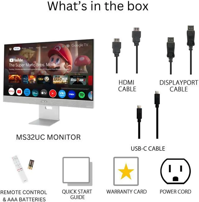 Alt view image 14 of 15 - Asus ZenScreen MS32UC 32" Class 4K UHD Smart LED Monitor - 16:9 - Silver - 31.5" Viewable - In-plane Switching (IPS) Technology - LED Backlight - 3840 x 2160 - 1073.7 Million Colors (10-bit)