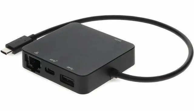 Alt view image 9 of 9 - AddOn 8in USB-C Male to USB 3.1 (C), HDMI 4K, USB 3.1 Gen 2 (A), and RJ-45 Female Black Hub - This is a 8in USB-C Male to USB 3.1 (C), HDMI 4K, USB 3.1 Gen 2 (A), and RJ-45 female black hub. It allows