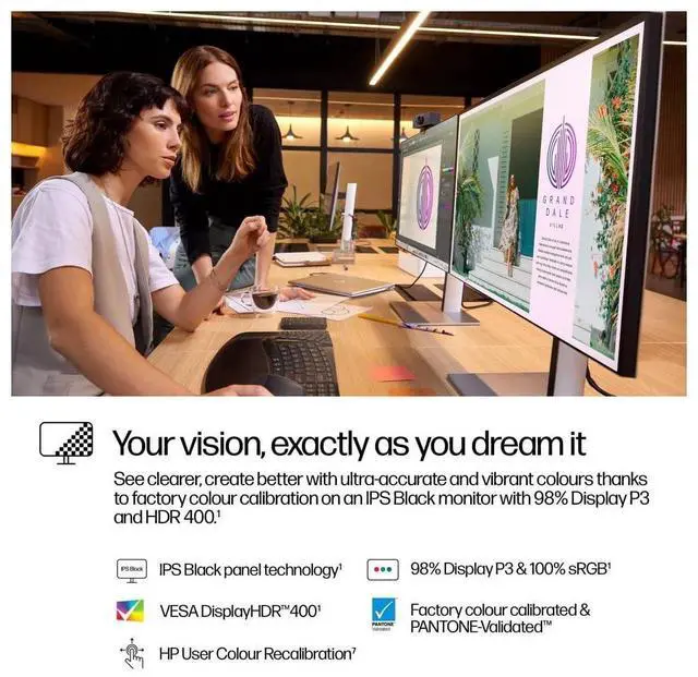 Alt view image 12 of 14 - HP Series 7 Pro 727pq 27" 16:9 WQHD 120Hz IPS LCD Monitor, Natural Silver