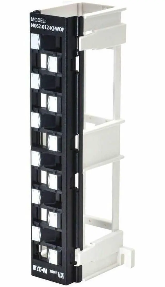 Alt view image 6 of 10 - Eaton Tripp Lite Series 12-Port Wall-Mount Patch Panel for UTP Keystone Jacks, Offset Ports, TAA - 12 Port(s) - 12 x RJ-45 - Category 5, Category 5e, Category 6, Category 6a - Twisted Pair - Black - W