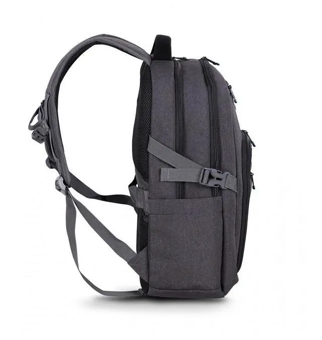 Alt view image 5 of 9 - Urban Factory HEAVEE GREEN Carrying Case (Backpack) for 10.5" to 14.1" Notebook - Dark Gray - Water Resistant, Shock Absorbing, Water Proof - Polyethylene Terephthalate (PET), 210D Polyester HTE14UF