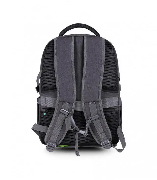 Alt view image 6 of 9 - Urban Factory HEAVEE GREEN Carrying Case (Backpack) for 10.5" to 14.1" Notebook - Dark Gray - Water Resistant, Shock Absorbing, Water Proof - Polyethylene Terephthalate (PET), 210D Polyester HTE14UF